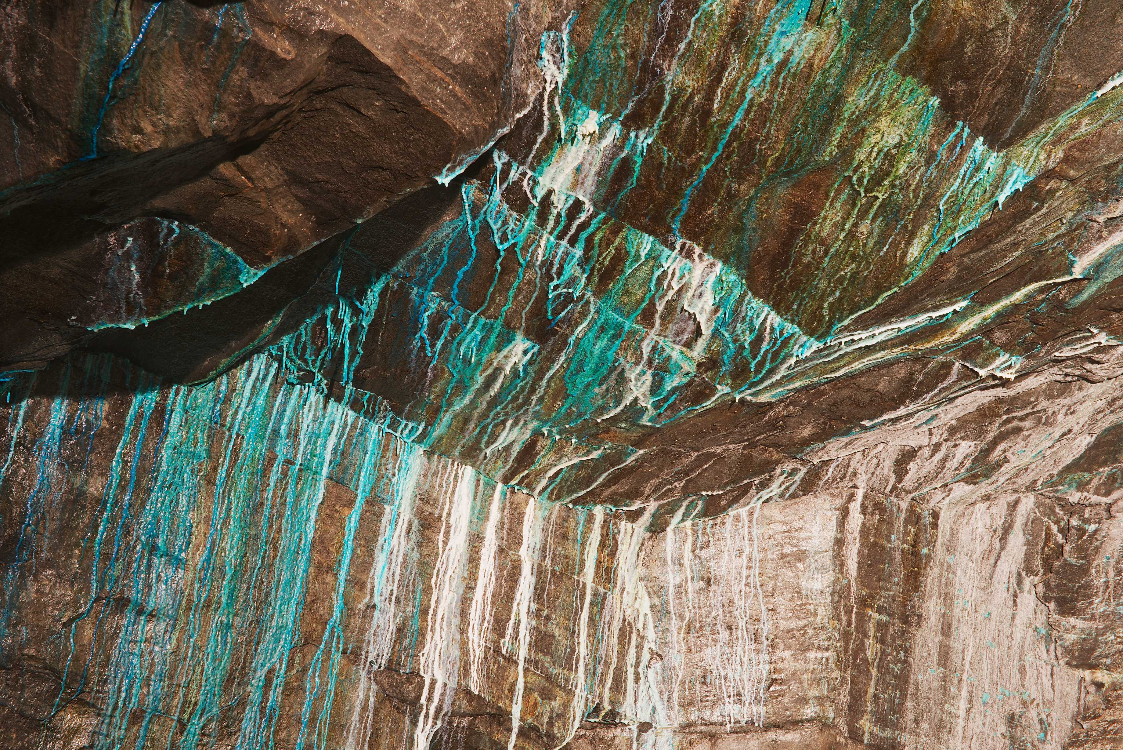 Mineralized rock face